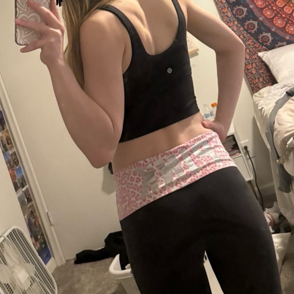 vintage pink leopard leggings